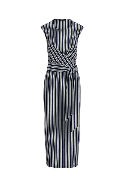 Lauren Ralph Lauren Striped Jersey Φόρεμα με Ζώνη Μπλε 250898529001