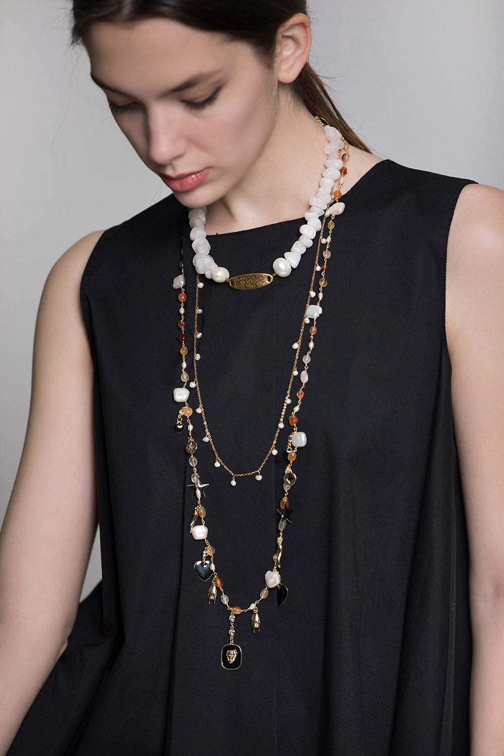 Lilikoi Necklace With White Stones 15.9