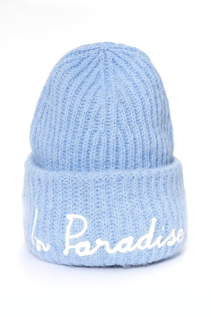 MC2 Saint Barth Embroidered-Logo Knitted Cap Blue 023688