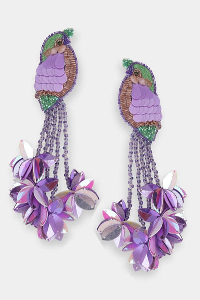 Olivia Dar Kingfisher Earrings Μωβ