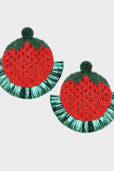 Olivia Dar Mosaic Strawberry Earrings Κόκκινα