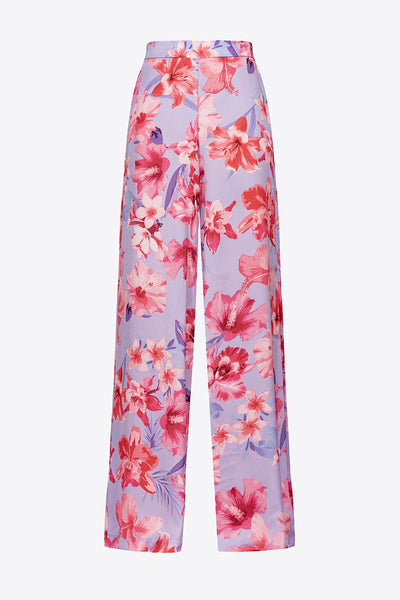 Pinko Puntuale Ffloral-Print High-Waisted Palazzo Παντελόνι 100757 A0M8 YNB