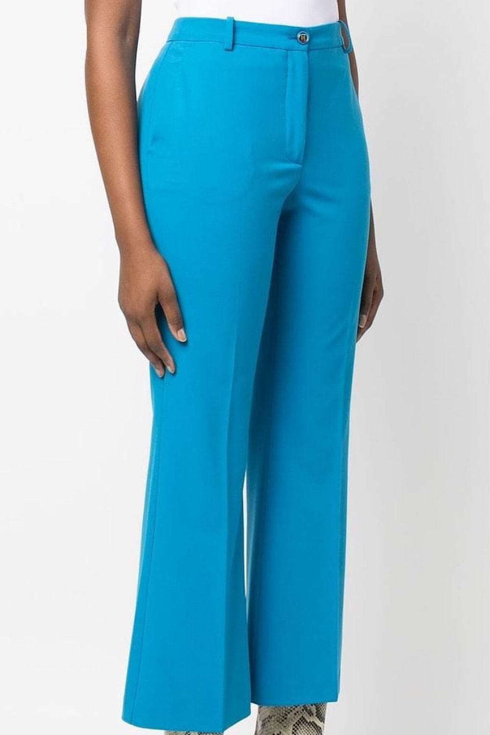 Pinko Pia Cropped Flared Blue Pants 100819 A0HO F71 Pinko Pia Cropped Flared Blue Pants 100819 A0HO F71