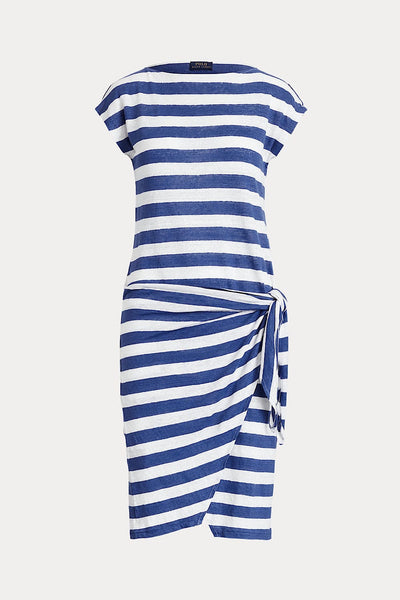 Ralph Lauren Striped Wrap-Detail Jersey Φόρεμα 211863418001