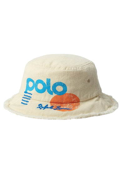 Polo Ralph Lauren Logo Sun & Waves Cotton Bucket Καπέλο Μπεζ 45599269001
