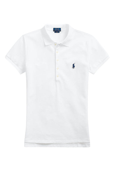 Polo Ralph Lauren Slim Fit Stretch Polo Μπλούζα Άσπρη 211870245001