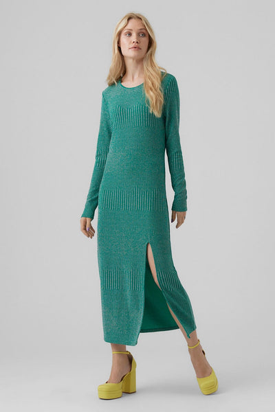 Vero Moda Midi Πλεκτό Φόρεμα Πράσινο 10276596