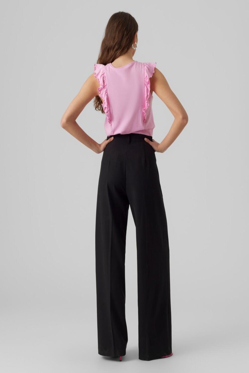 Vero Moda Sleeveless Ruffle Top Pink 10285439